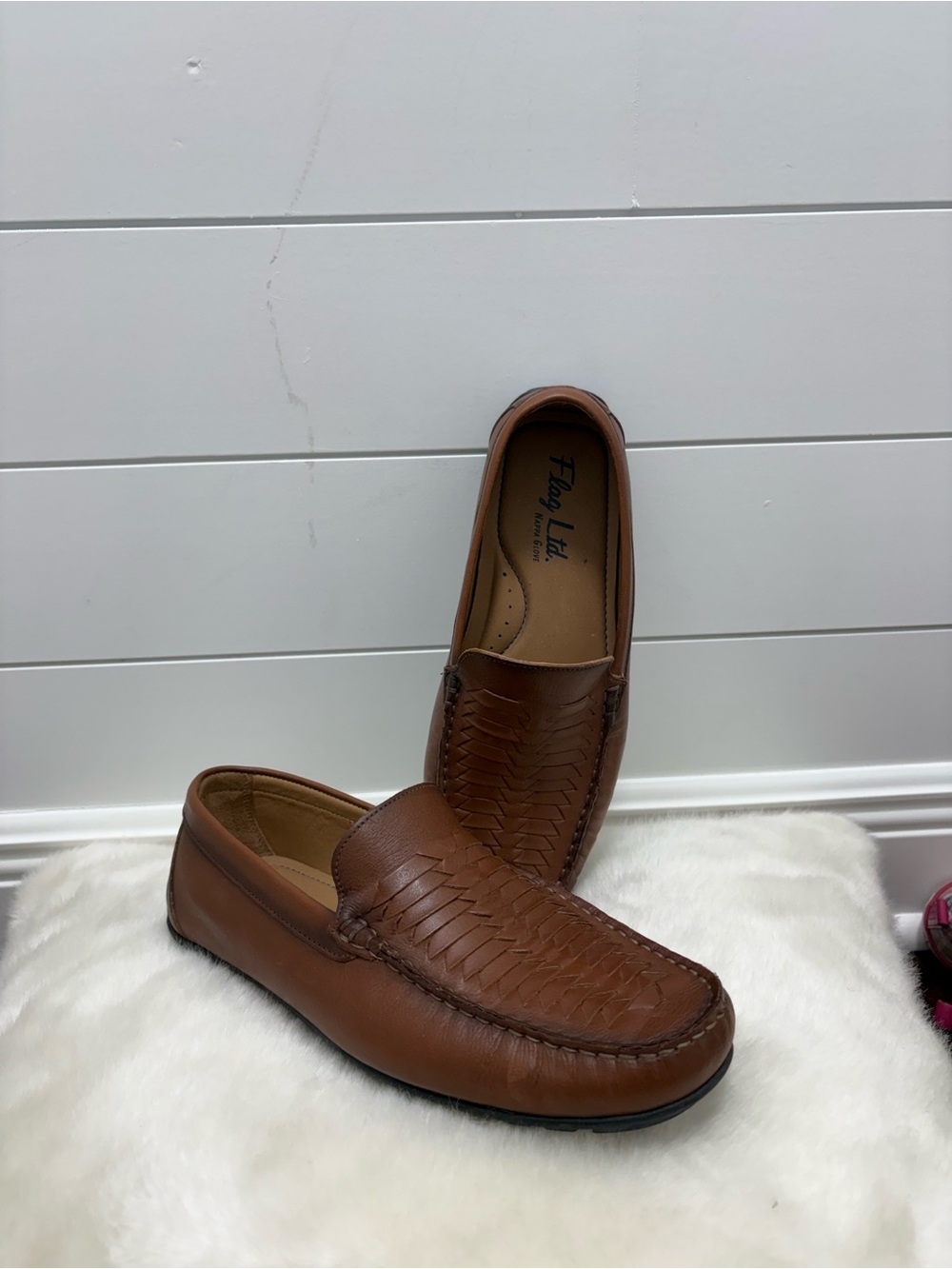 Flag Ltd. Men’s Brown Woven Leather Loafers